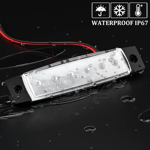 Vista 3 de BJZ luces LED para remolque verdes, 6 luces LED, barra de luz de señal de giro, indicador de luz de 3.8" para parte delantera y trasera