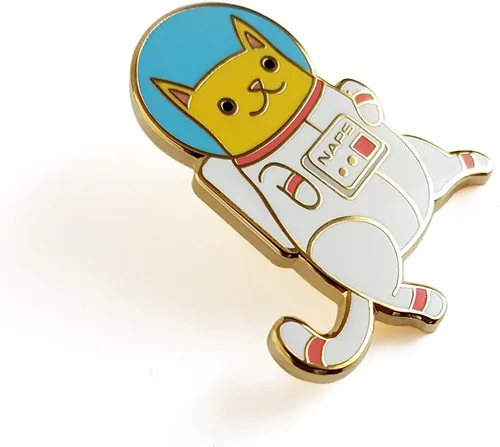 Vista 2 de Pinsanity Astro Cat prendedor de solapa esmaltado