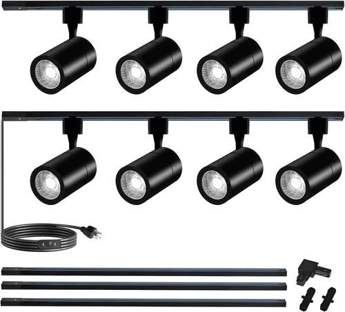 Vista 11 de J&L Tipo LED Kit de iluminación de riel regulable ajustable ángulo cabezas 3000K cálido