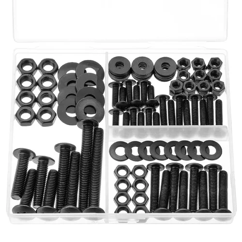 Vista 6 de Mr. Pen - Kit surtido de tuercas y tornillos, 113 piezas, hierro galvanizado M4 M5 M6 Kit de tuercas y pernos métricos surtidos con caja