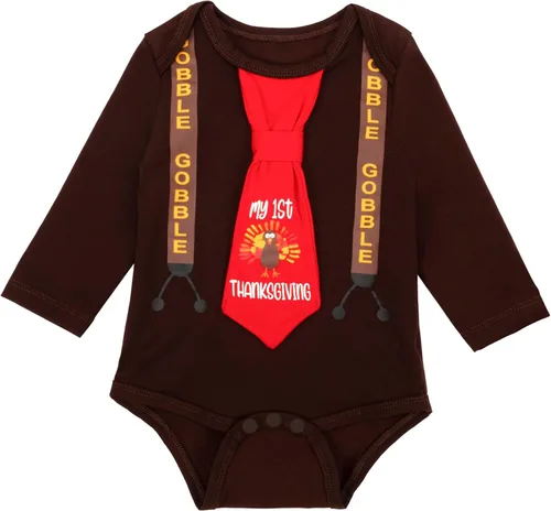 Vista 2 de Conjunto de ropa de bebé con sombrero para Acción de Gracias mi primer año nuevo