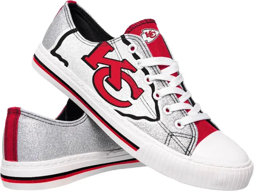 Vista 27 de FOCO Womens NFL Team Logo Ladies Fashion Glitter Low Top Canvas Sneakers Shoes