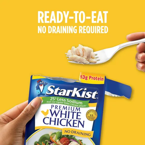 Vista 5 de StarKist Less Sodium Premium White Chicken - Bolsa de 2.6 onzas (paquete de 1)