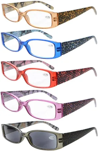 Vista 10 de Eyekepper 5 pares de anteojos de lectura para mujer, lentes de sol de lectura