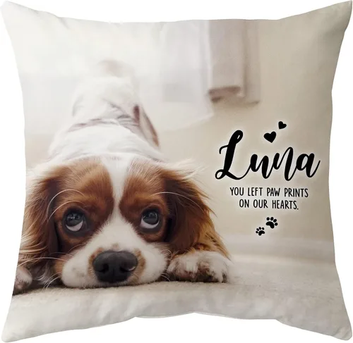 Vista 30 de Hyturtle Almohada personalizada conmemorativa de condolencia con inserción - 12"x12" impresa por ambas caras con nombre personalizado y foto