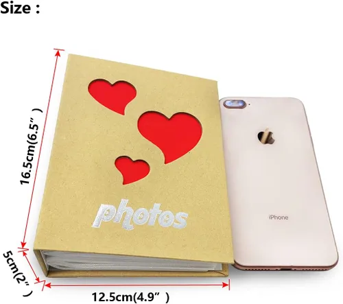 Vista 5 de Álbum de fotos con capacidad para 100 bolsillos, 4 x 6 pulgadas, álbum de fotos para niños, álbum de fotos de papel kraft para niños (trébol)