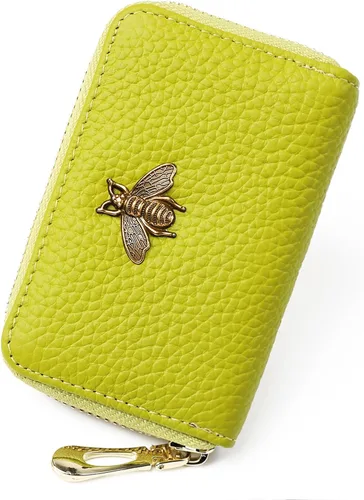 Vista 52 de imeetu Soporte para tarjetas de crédito RFID, cartera pequeña de cuero con cremallera para mujer