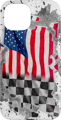 Vista 6 de Funda para iPhone 16 Car Racing Bandera Americana Pit Crew