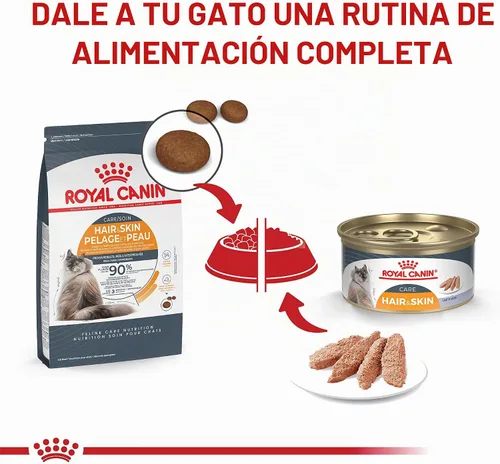 Vista 6 de Royal Canin Cuidado del cabello y la piel Alimento seco para gatos, bolsa de 3.5 libras Diseñado para pieles sensibles, abrigo brillante