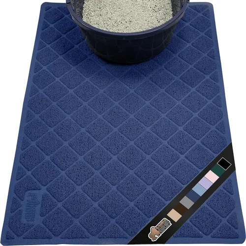Vista 13 de GORILLA GRIP Tapete para caja de arena para gatos, resistente al agua, respaldo texturizado, fácil de limpiar, menos residuos y suelos limpios, 17 x