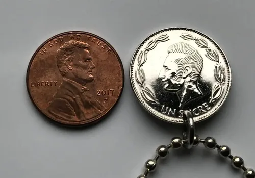 Vista 5 de 1990 Ecuador 1 Sucre moneda colgante escudo Ecuatoriano Guayaquil Quito Cuenca Machala Manta Portoviejo Esmeraldas Ambato Chimborazo Guayas Eloy
