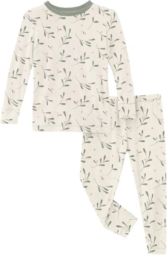 Vista 24 de KicKee Pants Conjunto de pijama de manga larga con estampado de piezas