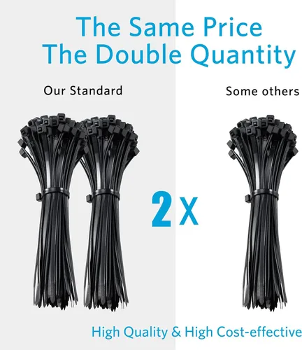 Vista 3 de Bridas de 4 pulgadas (paquete de 200), bridas pequeñas con resistencia a la tracción de 18 libras, color negro, por TANTTI Supply