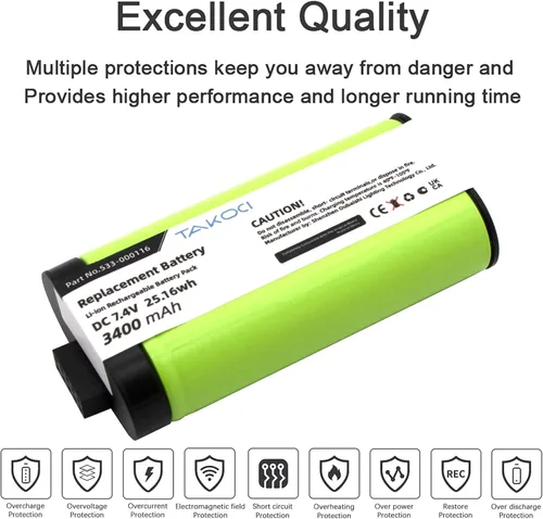 Vista 3 de Batería de repuesto para altavoz Bluetooth inalámbrico Logitech UE MegaBoom Series compatible con el número de pieza 533-000116 533-000146 7.4V