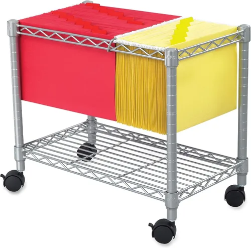 Vista 5 de Safco Carro rodante, se adapta a carpetas colgantes de tamaño carta y legal, almacenamiento de archivos móvil, acero, negro