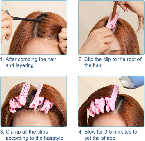 Vista 4 de SUPERFINDINGS 12 unids Instantánea Raíz Volumizador Raíz s Auto Grip Raíz Volumen Rizador de Pelo Clip Color Marrón para Mujeres Peinado