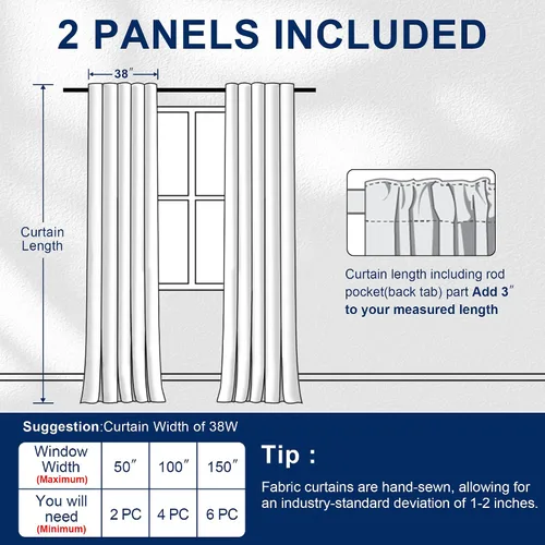 Vista 7 de Hiasan Cortinas opacas negras para dormitorio, cortinas opacas cortas de 45 pulgadas de largo, con aislamiento térmico, bolsillo para barra