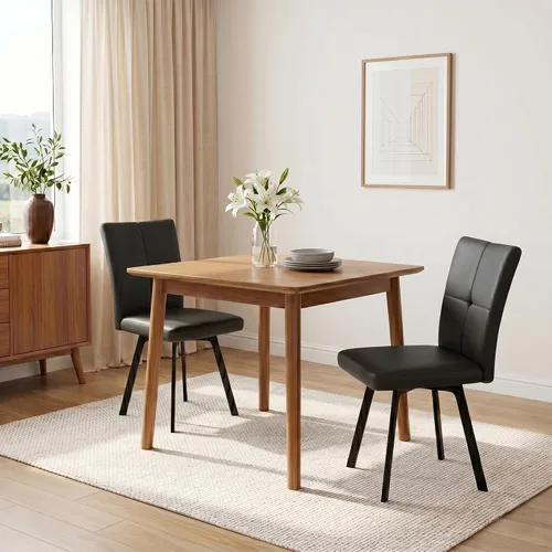Vista 6 de HIPIHOM Juego de 2 sillas de comedor, sillas de cocina tapizadas Negro