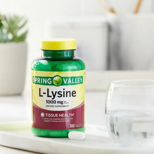 Vista 3 de SPEC Suplementos de aminoácidos de lisina, 1 tableta por porción, Spring Valley L-Lisina apoya un sistema inmunológico saludable* 100