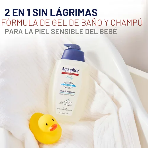Vista 2 de Gel Aquaphor de ducha y champú para bebé, Transparente, 1, 1