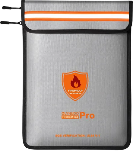Vista 11 de Bolsa de documentos ignífuga – Bolsa de dinero impermeable ignífuga con cremallera para efectivo/documentos importantes/objetos de valor