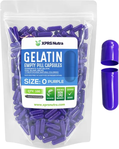 Vista 26 de XPRS Nutra Size 0 Empty Capsules - 100 Count Empty Gelatin Capsules - Pills DIY Capsule Filling - Pure Bovine Pill Gel Caps for Do-It-Yourself