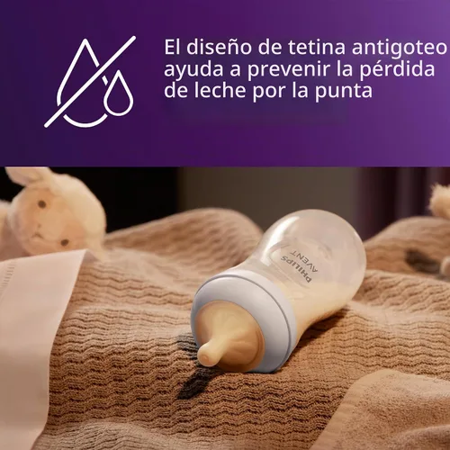 Vista 6 de Philips Avent Biberones naturales de PPSU, flujo medio, 9 onzas, sin BPA Ámbar