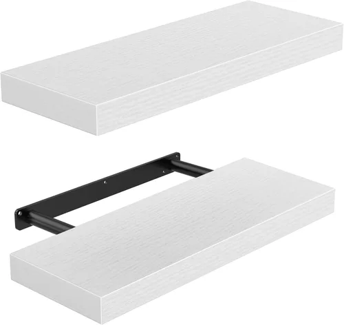 Vista 14 de AMADA HOMEFURNISHING Estantes flotantes montados en la pared, estantes de pared de 15 x 7 pulgadas para baño, dormitorio, sala de estar, estantes
