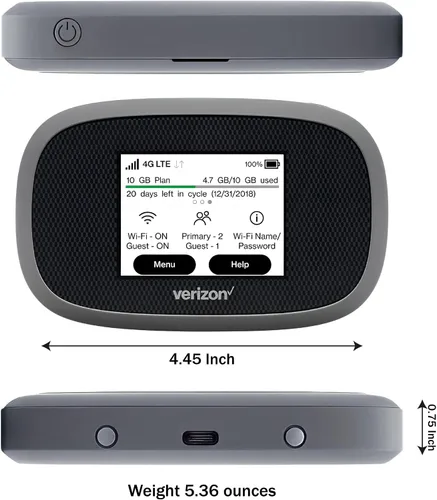 Vista 4 de Verizon Wireless Jetpack Inseego MiFi 8800L Hotspot móvil VPN gratuito para viajes WiFi portátil móvil 4G Desbloqueado globalmente Velocidad