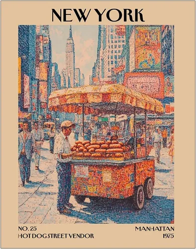 Vista 22 de K&L DESIGN CO. Impresión artística retro vintage de Nueva York, póster sin marco de 11 x 14 pulgadas, recuerdos de la ciudad de Nueva York, bonita