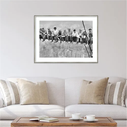 Vista 7 de Amanti Art Lienzo decorativo enmarcado para pared, 31 x 41 pulgadas, almuerzo en un rascacielos 1932 por Charles C. Ebbets, arte de pared