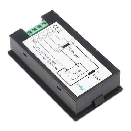 Vista 5 de Polímetro digital de DROK, DC 6.5-100 V, 100 A, medidor de voltaje, amperaje, potencia, pantalla digital LCD para medir la corriente, 1