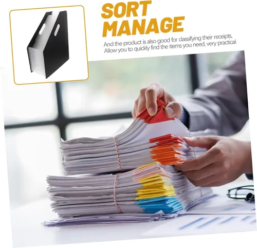 Vista 9 de NUOBESTY Carpeta de documentos de pie multiusos Organizador de archivos de plástico Carpeta de acordeón vertical Carpeta de documentos Carpeta