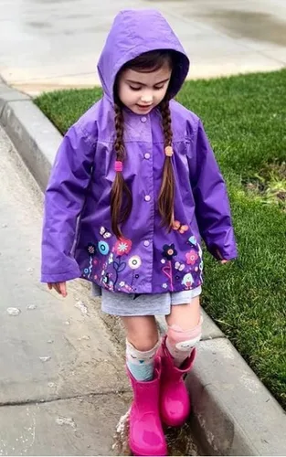 Vista 4 de Arshiner Chaqueta impermeable con capucha para niñas y niños