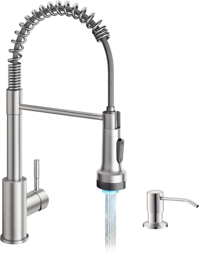 Vista 11 de GIMILI Grifo de agua potable negro y dorado 3 en 1 estilo comercial desplegable con filtro de una sola manija para sistema de filtración de agua
