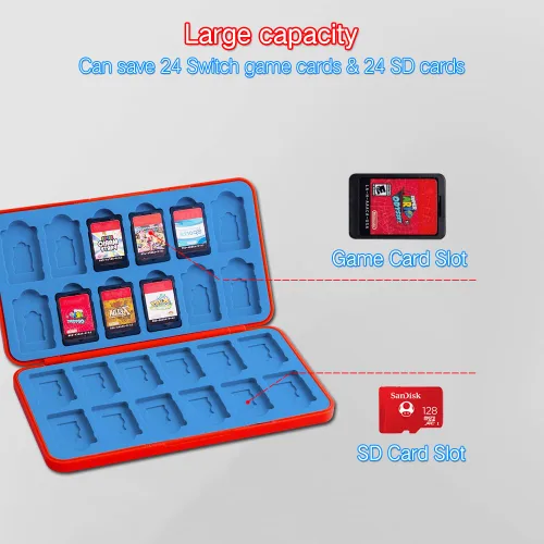 Vista 61 de PERFECTSIGHT Switch Game Case Compatible with Nintendo Switch Game Holder for Switch OLED/ Lite Game Card Case Cartridge with 24 Slots Game Card