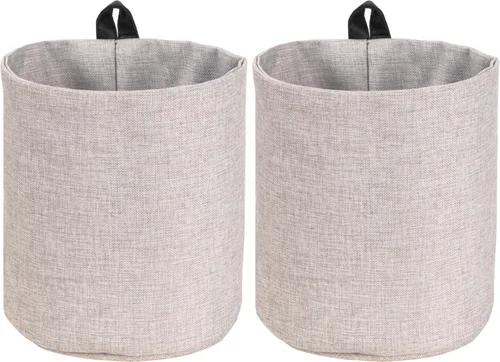 Vista 9 de Bigso Box of Sweden Soft Hang Around Hanging Storage Basket Large Beige. (Pack of 2)