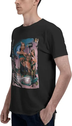Vista 5 de Camiseta de algodón de manga corta con cuello redondo para hombre de los años 80 y 90