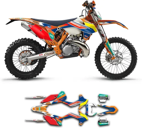 Vista 27 de Kit de calcomanías personalizadas para 125 200 250 300 350 450 500 EXC EXC-F XCW XC-W XCF-W 2014 2015, negro y azul, KTEXCW1416001-KR