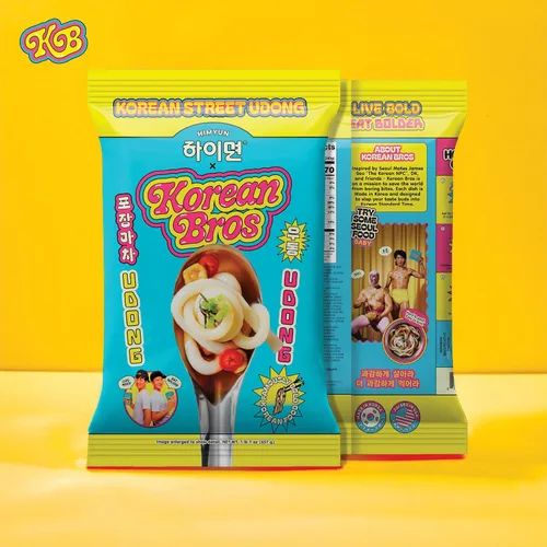 Vista 3 de Korean Bros Korean Street Udong - Fideos masticables (1 paquete)