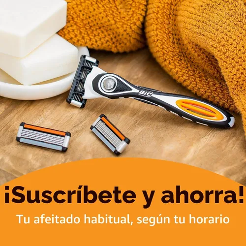 Vista 2 de BIC Flex 5 Recargable para hombre de 5 cuchillas Recambios de maquinilla de afeitar, cuchillas duraderas, borde de precisión, 12 cartuchos