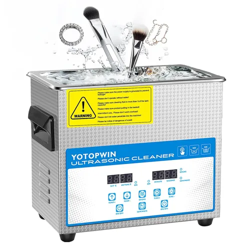 Vista 10 de Limpiador de joyas Máquina ultrasónica profesional Limpiador ultrasónico de laboratorio con temporizador digital y calentador 40KHZ