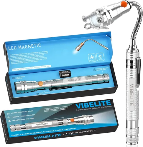 Vista 9 de VIBELITE Herramienta de recogida magnética telescópica con varilla de recogida de 1 libra y 15 libras, espejo de inspección redondo y cuadrado