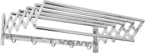Vista 7 de Stainless Steel Retractable Towel Rack Bathroom Organizer Home Hotel Use