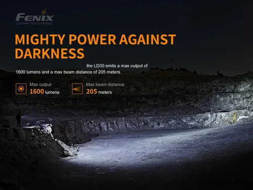 Vista 3 de Fenix Linterna EDC LD30, 1600 lúmenes recargable con organizador LumenTac
