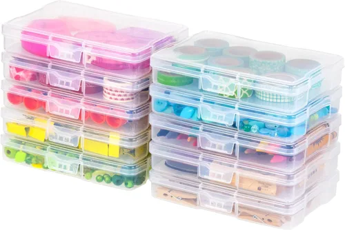 Vista 14 de IRIS USA 4 x 6 pulgadas, fabricado en Estados Unidos, paquete de 2 organizadores de fotos y caja de almacenamiento de imágenes con asa, 12 fundas