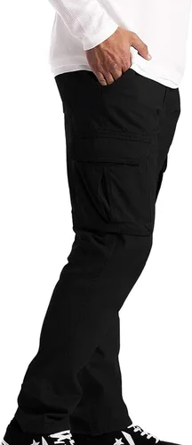 Vista 4 de Pantalones cargo grandes y altos para hombre, pantalones holgados de pierna recta, pantalones de senderismo para viajes al aire libre, pantalones