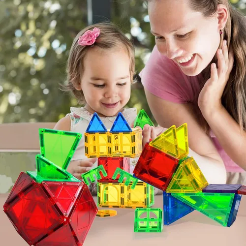 Vista 2 de Juguetes magnéticos para niños y niñas preescolares, bloques magnéticos sensoriales Montessori, juego de juguetes Montessori de todas las piezas