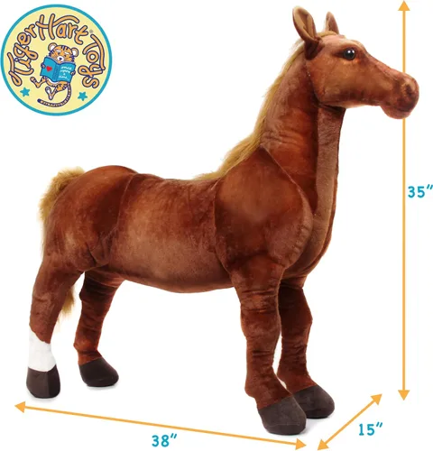 Vista 4 de TigerHart Thorsten The Thoroughbred Horse - Poni de peluche grande de 3 pies