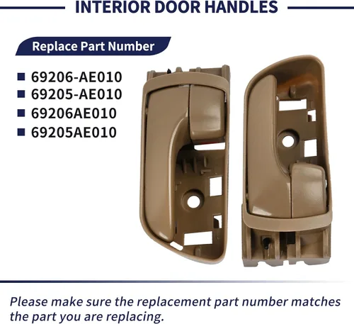 Vista 3 de 69206-AE010 69205-AE010 Manija interior de puerta compatible con Toyota Sienna 2004 2005 2006 2007 2008 2009 2010 Reemplazo 69206-AE010-B1 Manija